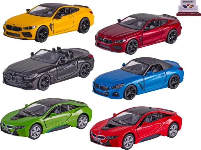 Kinsmart BMW 1:38 fém autómodell visszahúzós meghajtással és nyitható ajtókkal