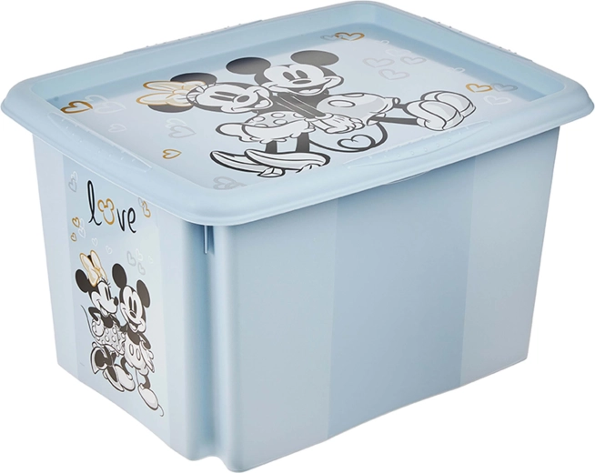 Mickey műanyag tárolódoboz fedéllel, 30 l