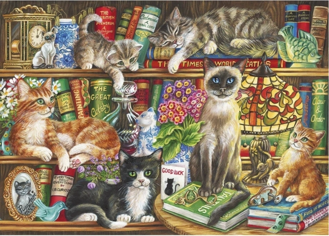 Puzzle Macskák a könyvek között 1000 darab