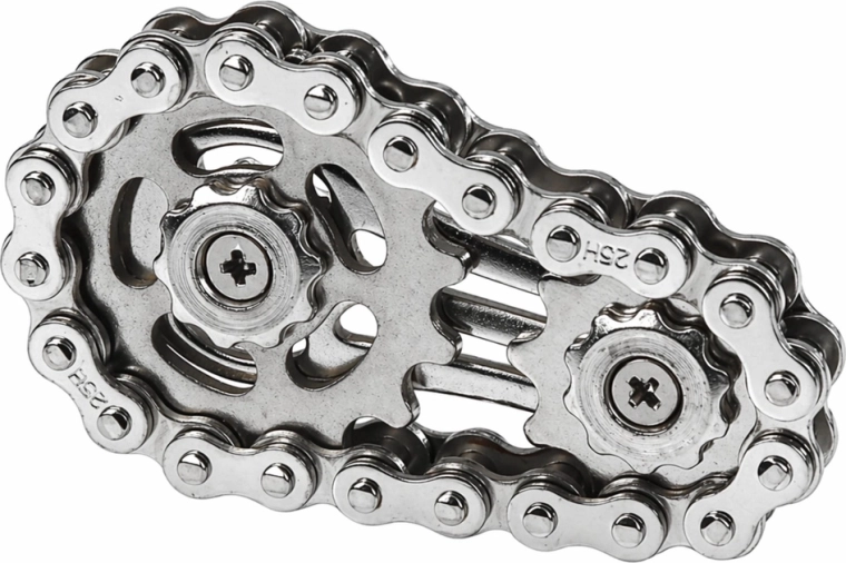 Mechanikus lánc és fogaskerekek a sima „fidget” használathoz