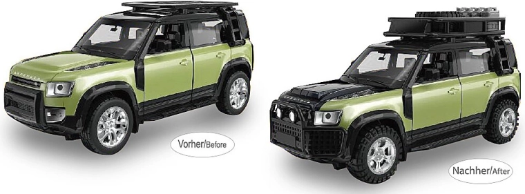JAMARA Land Rover Defender 110 fém modell 1:43 zöld