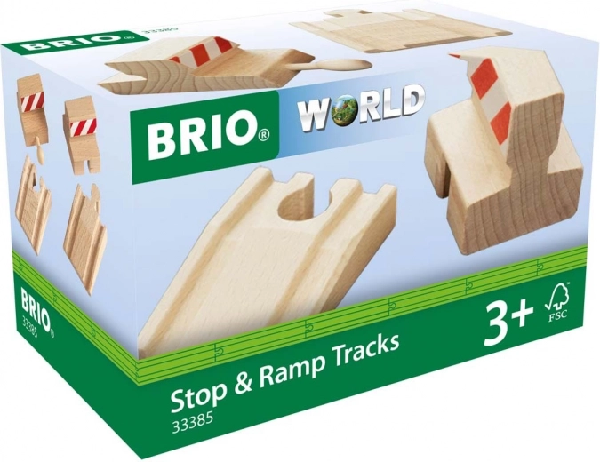 BRIO Stop & Ramp pályák – végállomás sínek és rámpák fa vonatpályához