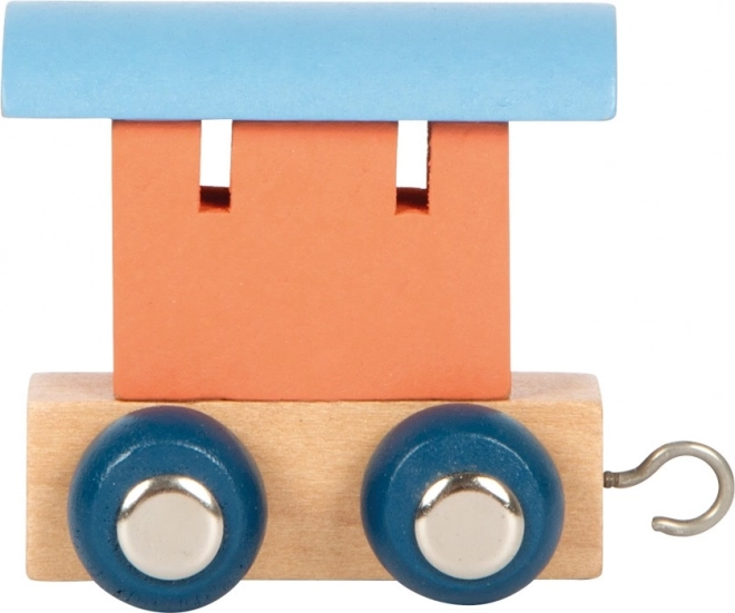 Narancssárga fa vagon Small Foot Polar Train