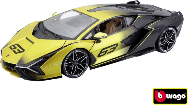 BBURAGO LAMBORGHINI Sián FKP 37 1:18 modellautó sárga/fekete