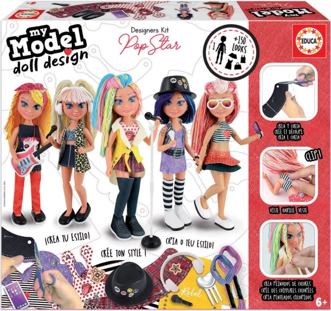 EDUCA Kreatív készlet My Model Doll Design: Popcsillag