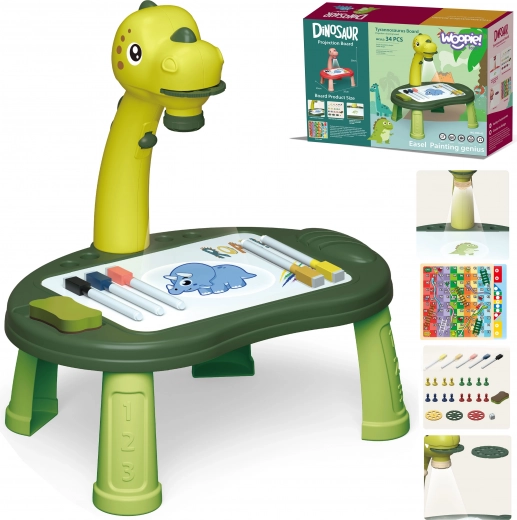 WOOPIE dinoszaurusz projektoros rajzasztalka – 24 sablon + 2 játék