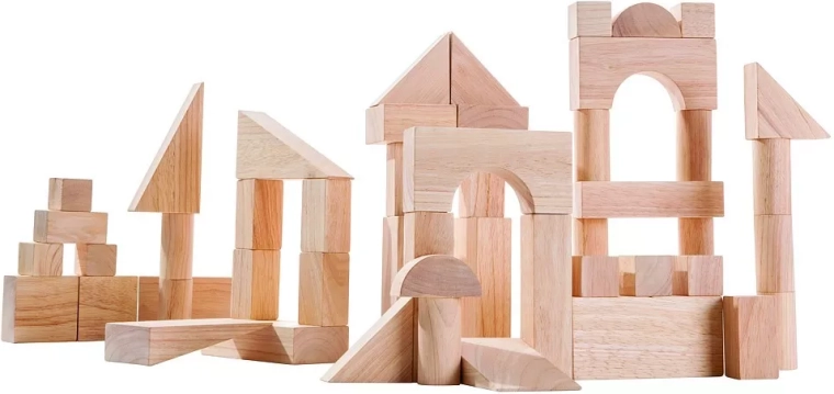 PlanToys természetes fa építőkészlet 50 darab