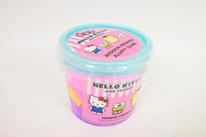 Hello Kitty és barátai pihe-puha fluffy slime vödörben meglepetéssel (mini figura)