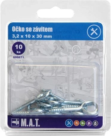 Menetes zárt szem 30 × 10 × 3,2 mm, horganyzott, 10 db