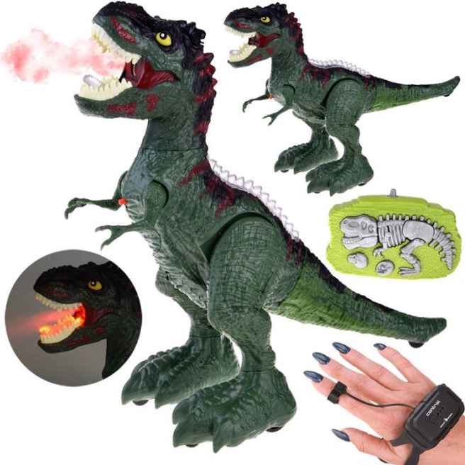 Gesztusokkal és távirányítóval vezérelhető RC dinoszaurusz, fényekkel, hangokkal és gőzzel – Zi
