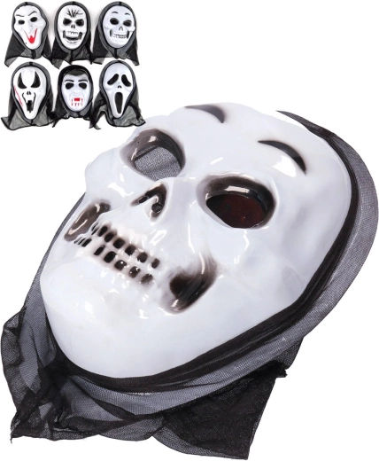 Karneváli halloween maszk szellem kapucnival – 1 db