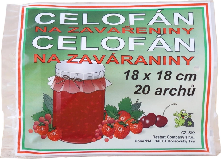 Cellofán ívek befőzéshez 18 × 18 cm (20 db)