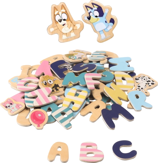 Bluey fa mágneses ábécé és képek gyerekeknek