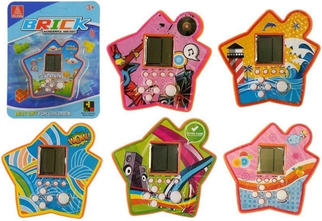 Zsebében hordható, csillag alakú elektronikus Tetris – narancssárga