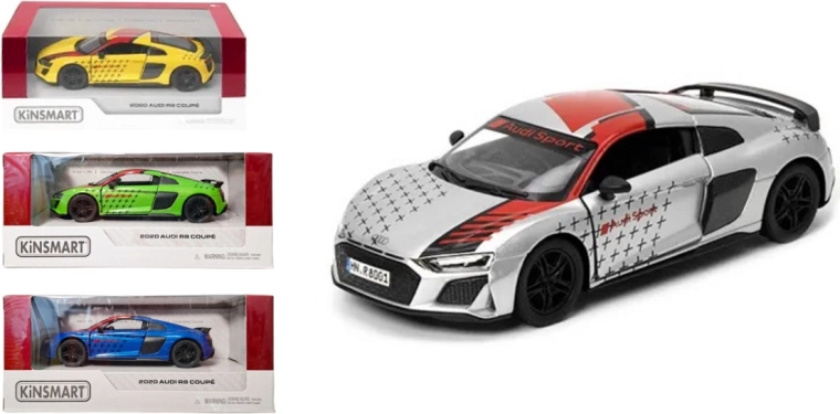 Audi R8 fém modell 1:36 felhúzós meghajtással