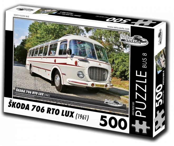 Retro-autók puzzle Škoda 706 RTO LUX – autóbusz, 500 darab