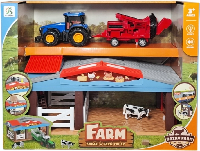 Gazdasági játékszett, farm kiegészítőkkel, fénnyel és hanggal – 1 db