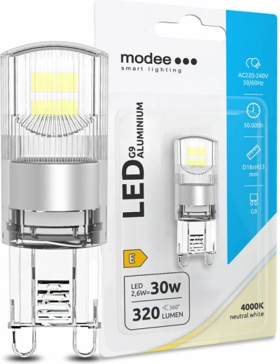 Modee LED izzó G9 alumínium 2,6 W semleges fehér