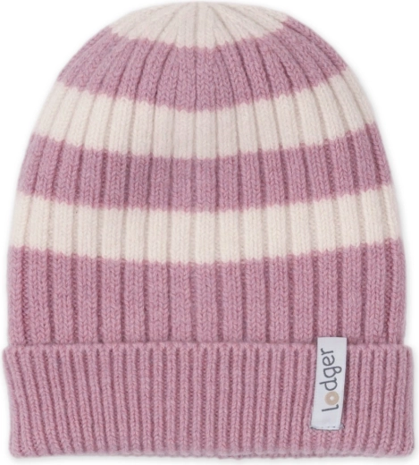 Lodger Stripe Merino mauve csősapka 3–6 hónapos
