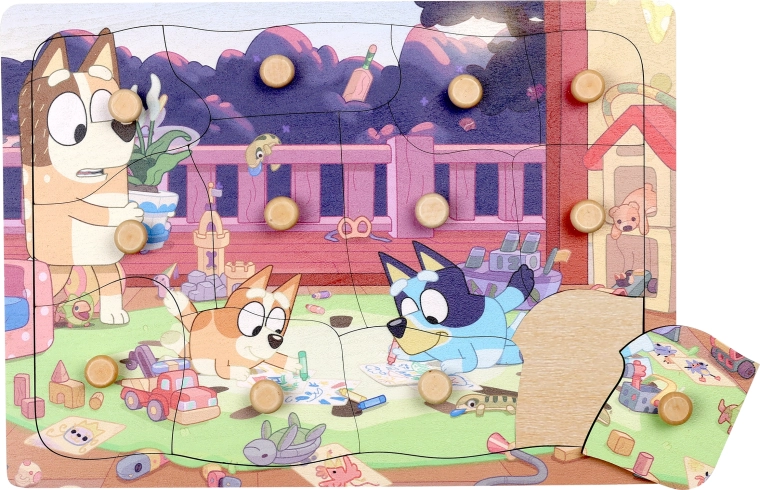 Bluey fa fogantyús puzzle – 12 darab