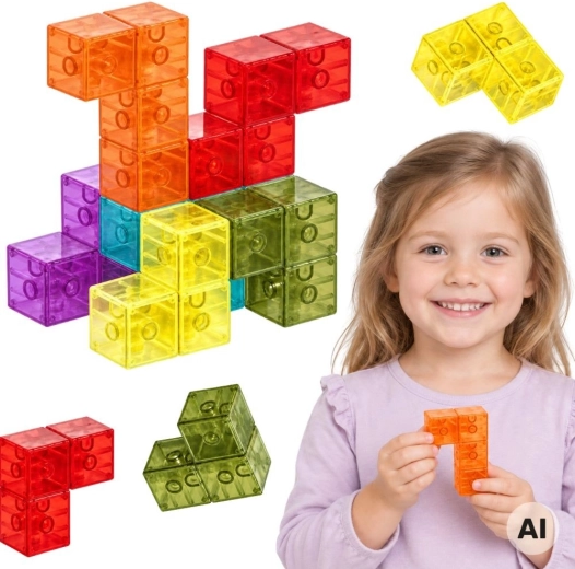 Woopie mágneses 3D Tetris építőjáték
