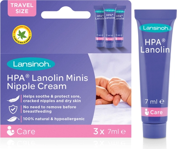 Lansinoh HPA lanolinos mellbimbókrém Minis 3×7 ml