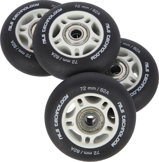 Matt görkerekek NILS Extreme inline korcsolyához, 72 mm 82A, ABEC 9 csapágyakkal, fekete, 4 db-os készlet