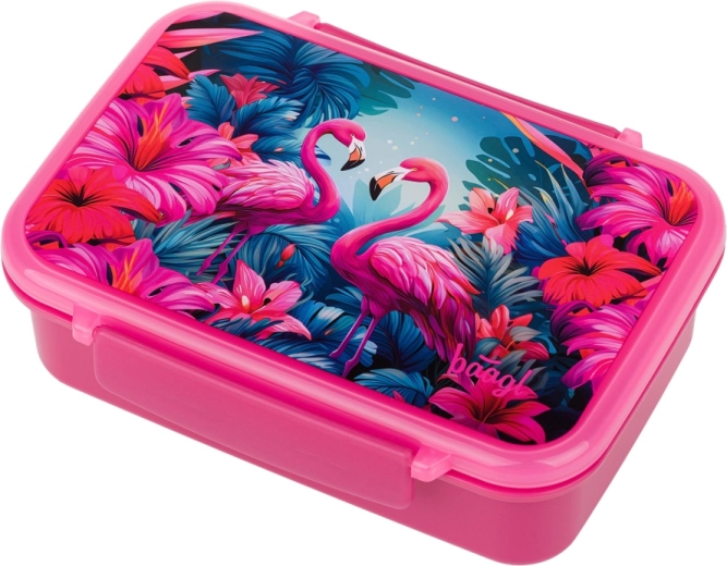 Baagl uzsonnás doboz rekeszekkel Flamingo