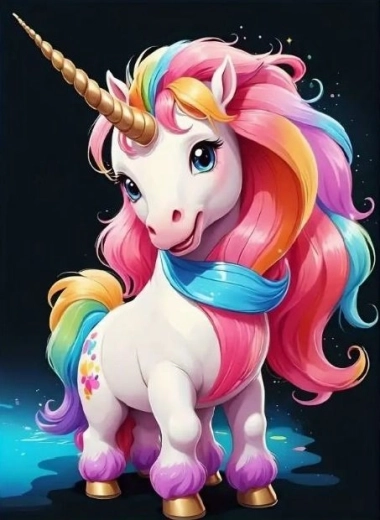 Gyémántszemes kirakó – unikorniscsikó 30 × 40 cm