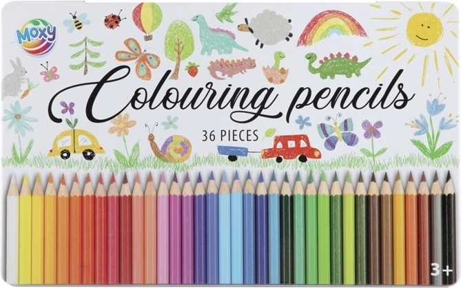 MOXY színesceruzák fémdobozban, 36 db