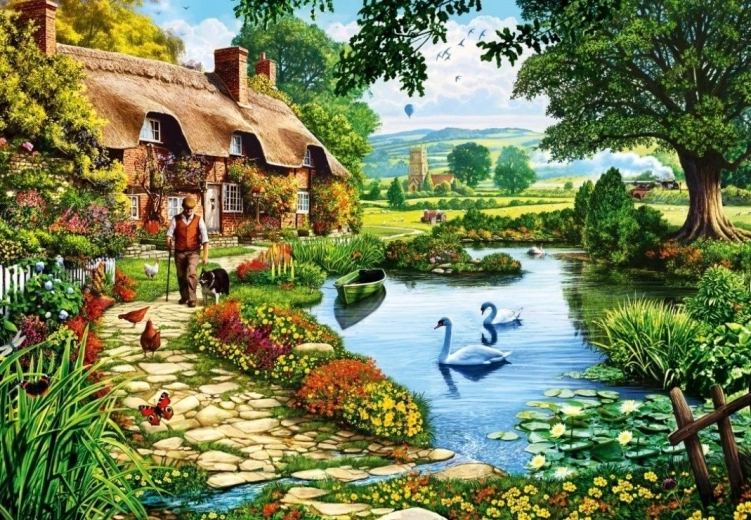 BLUEBIRD puzzle Tóparti kunyhó 1000 darab
