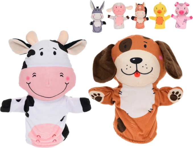 Plüss kézibáb állatka 27 cm babáknak