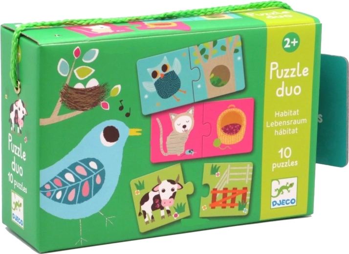 DJECO Állati házikók puzzle 12x2 darab