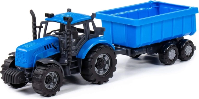 Progress gyerek traktor utánfutóval, lendkerekes meghajtással – 1 db