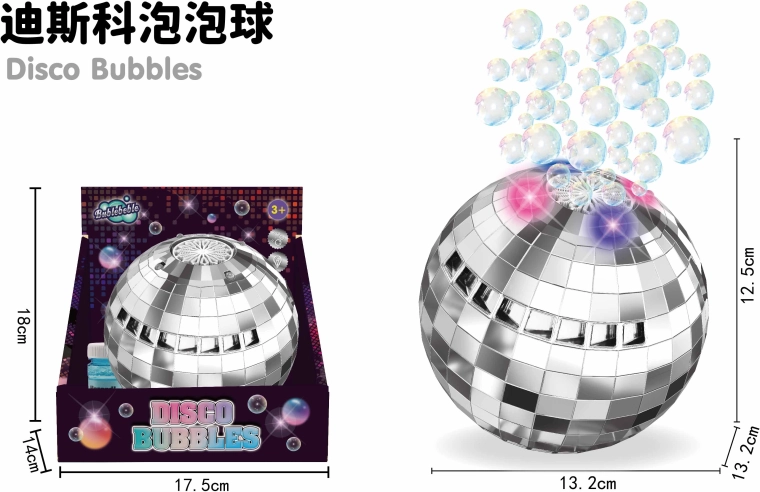 Buborékfújó diszkógömb fényhatásokkal
