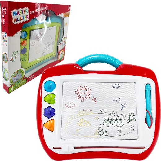 Nagy mágneses rajztábla bélyegzőkkel – színes