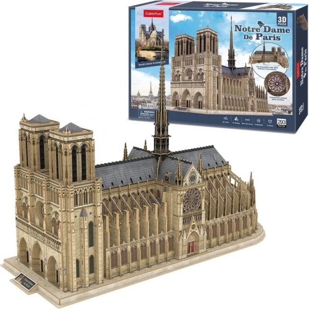 3D puzzle Notre-Dame katedrális a CubicFun-tól