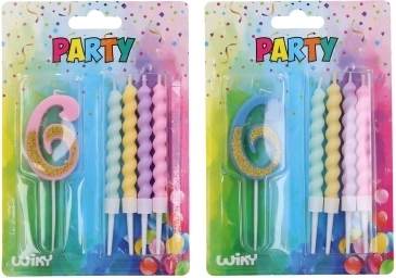 Party gyertya szám 6 és 4 db gyertya