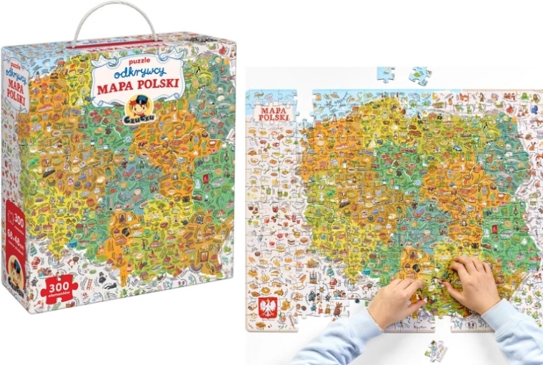 CzuCzu felfedezői puzzle – Lengyelország térképe, 300 darab