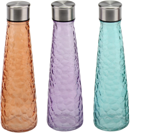 Texturált üveg kulacs 0,5 l csavaros kupakkal