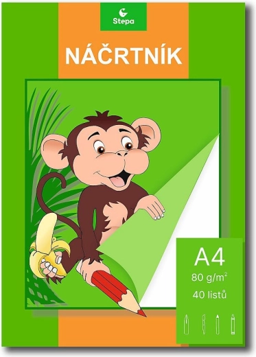 Vázlatfüzet A4, 40 lap, 80 g/m²