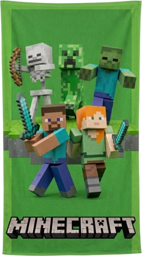 Gyorsan száradó gyermek törölköző Minecraft Green Attack 70 × 140 cm