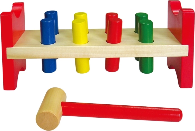 Babu fa kalapácsos beütő játék színes pálcikákkal