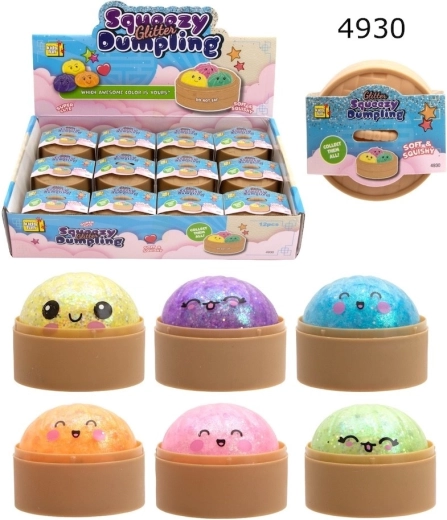 Csillámos Bao gombóc nyomkodós játék 5 cm