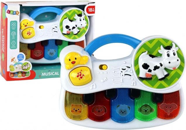 gyerek zenei zongorácska állatokkal, fényekkel és hangokkal