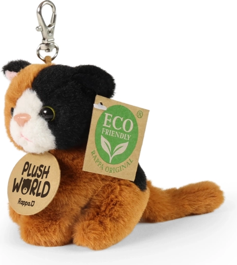 Plüss macskás kulcstartó ECO-FRIENDLY Plush World 9 cm