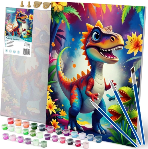 Számozott kifestő 40 × 50 cm – dinoszaurusz MASSIDO