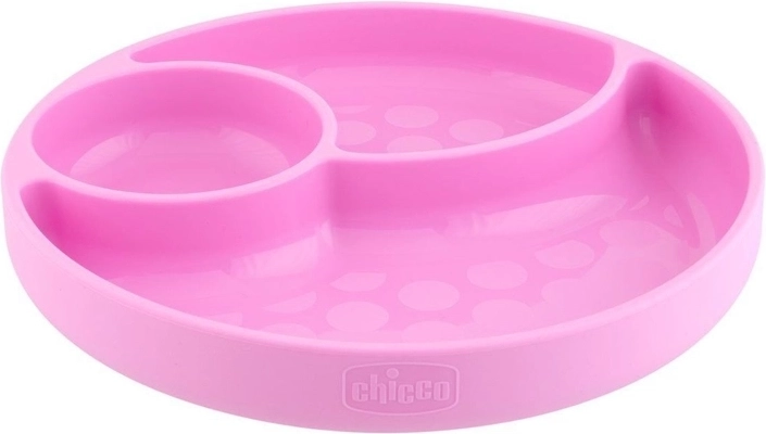 Chicco szilikon tányér tapadókoronggal, kékeszöld, 12 hó+