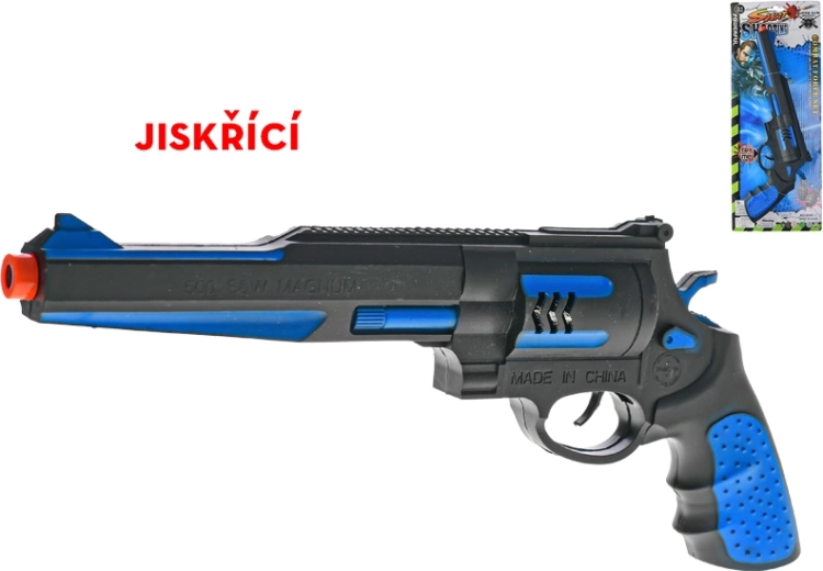 Gyerek lendkerekes pisztoly 35 cm szikrázó effekttel