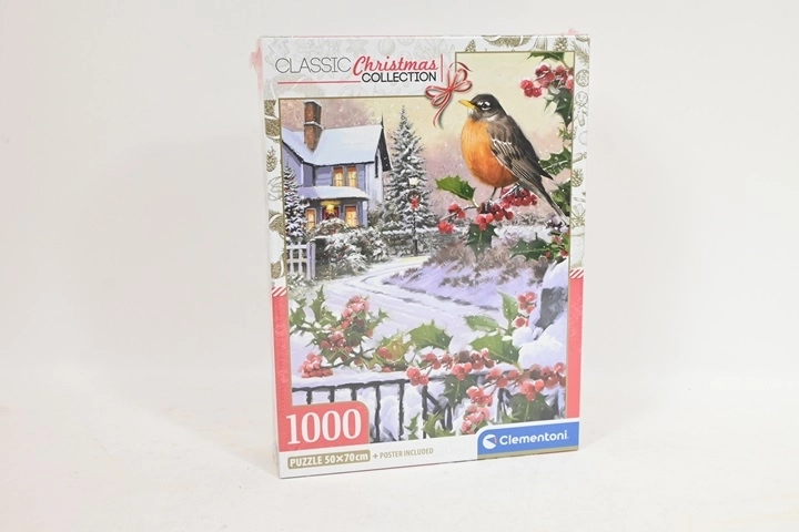 Clementoni Christmas Collection puzzle vörösbegy és magyal 1000 darab